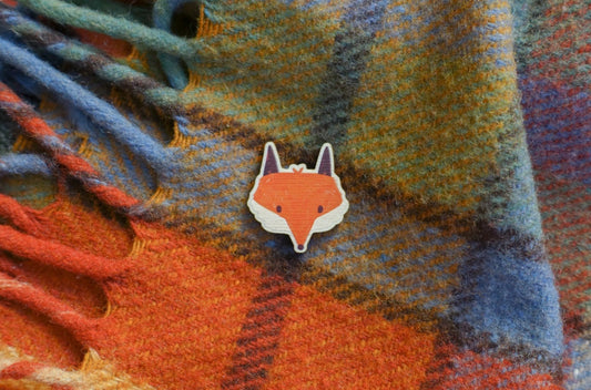Wooden Fox Pin