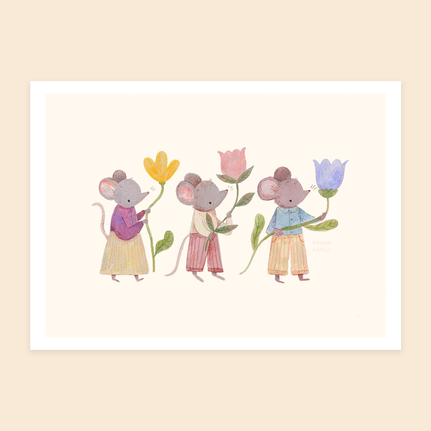 Flower Mice Print