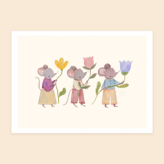 Flower Mice Print